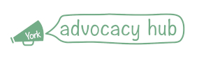York Advocacy Hub logo in the colour green